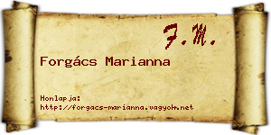Forgács Marianna névjegykártya