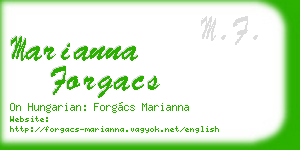 marianna forgacs business card
